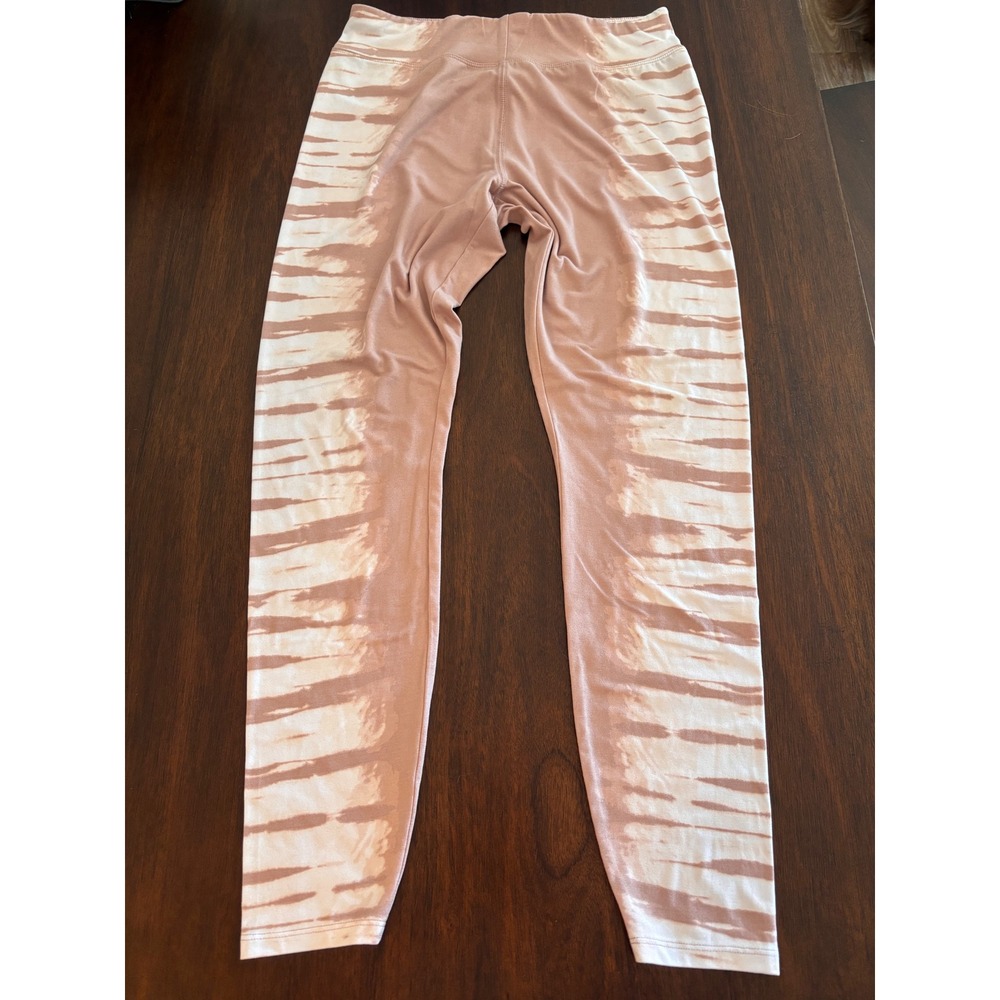 New Directions Studio Mauve Tie Dye Leggings Womens Medium High Waist Athleisure